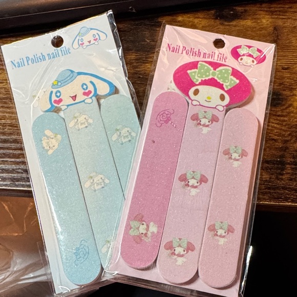 Other - Cinnamorollo/ My Melody Cute Nail File Set - Blue and Pink